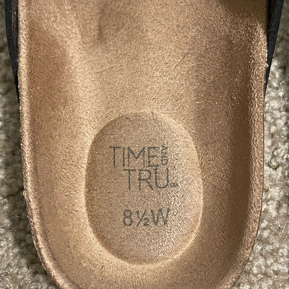 Time and Tru Black Sandals with Double Buckle - Picture 3 of 6